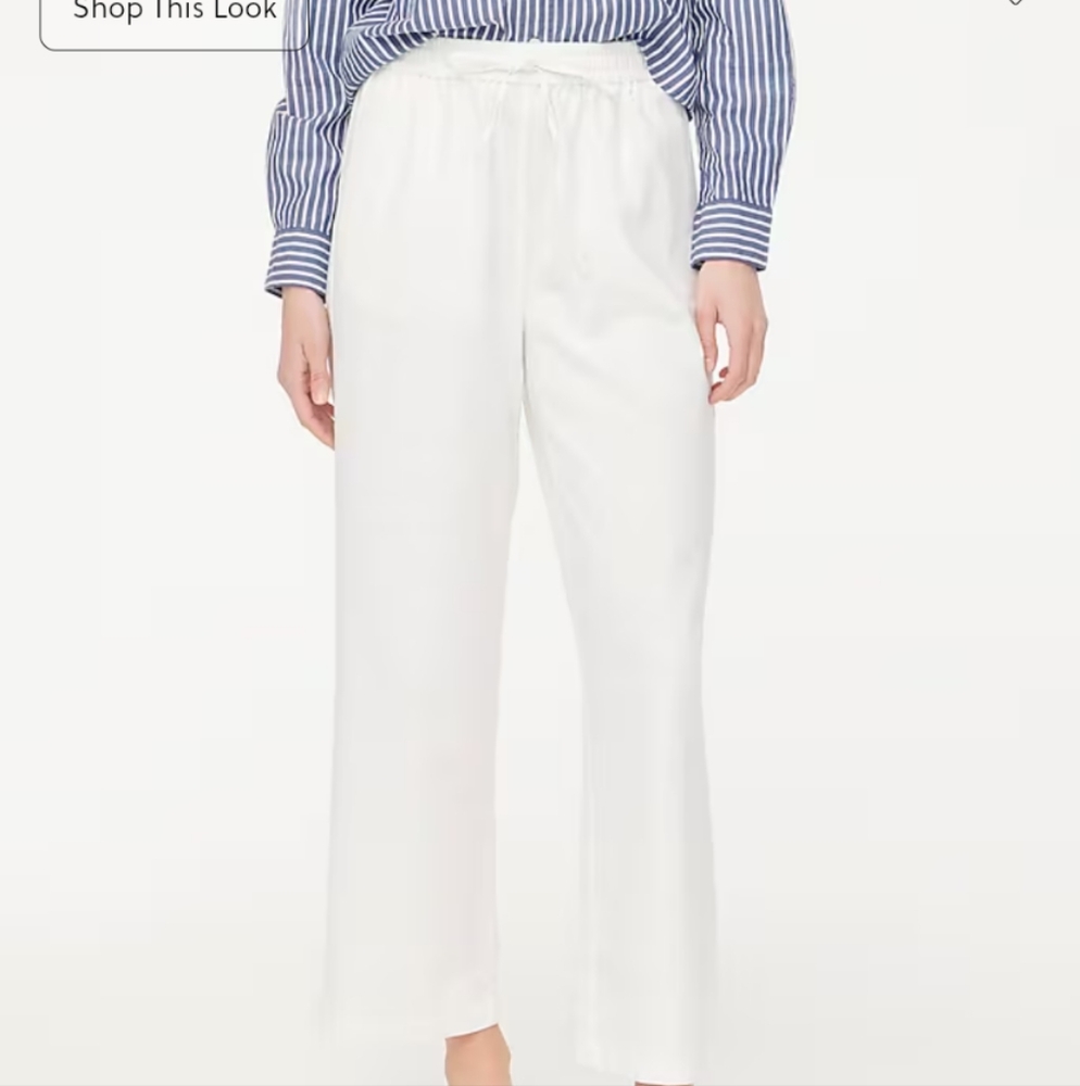 J. Crew Linen Pants In White